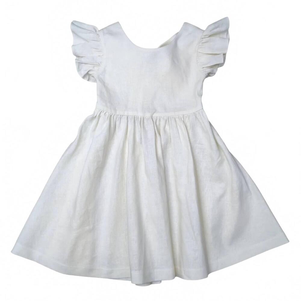 NEW BANANA SPLIT girl's gabrielle dress in white